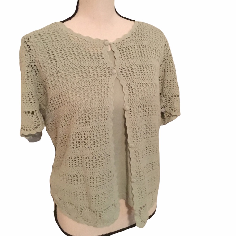 Croft&Barrow sweater peas green grey pl 2 piece
